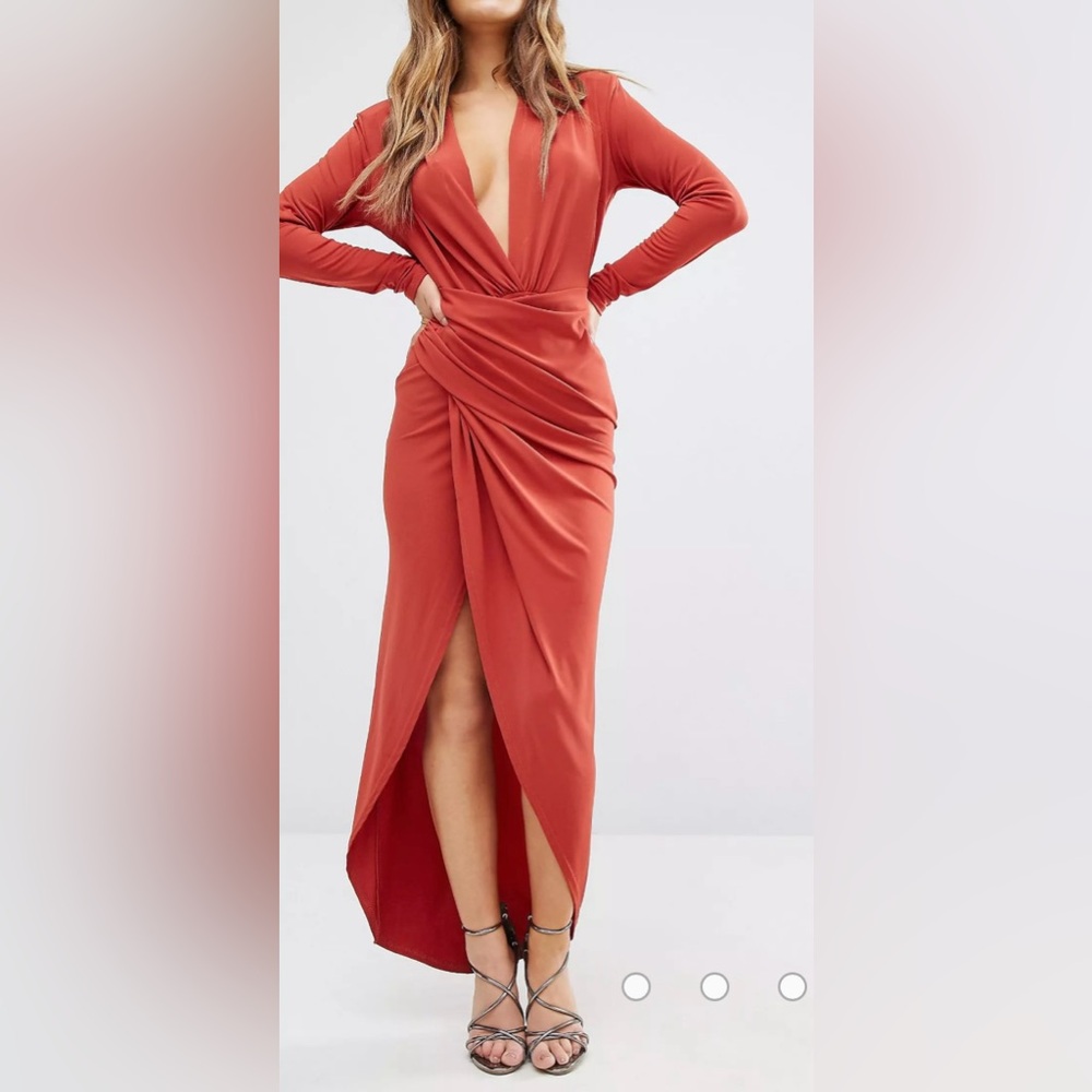 John Zack Wrap Front Dress in Ginger